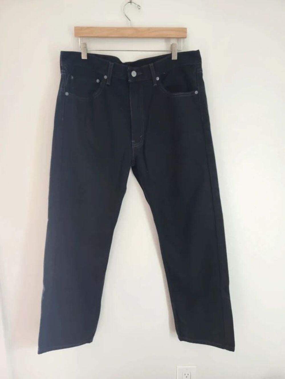 Levi's 501 Straight Black Denim Button Fly 36x30